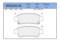 Тормозные колодки JEENICE WS224500 (зад. диск.)